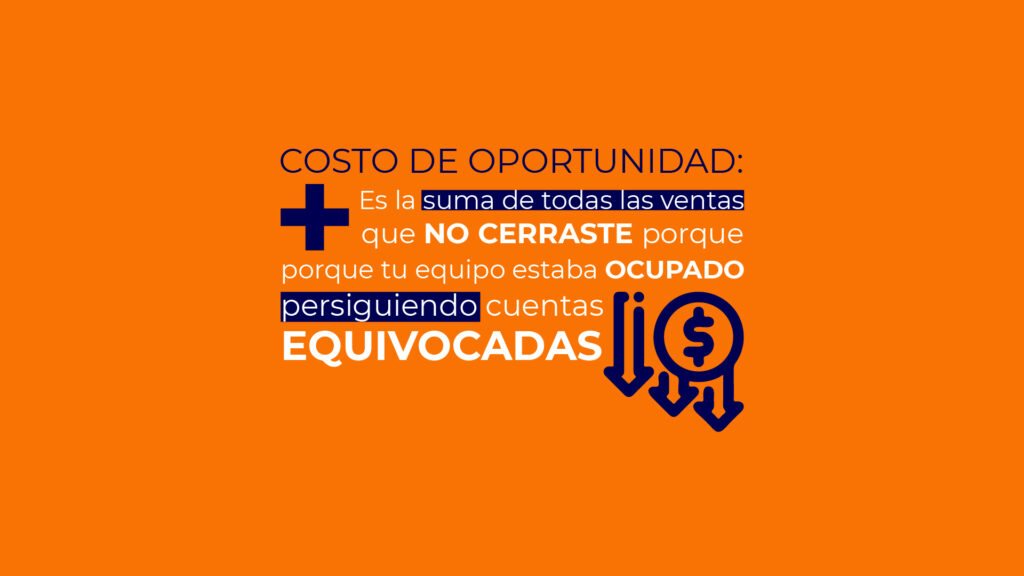 Costo de oportunidad por perseguir cuentas equivocadas en ventas.